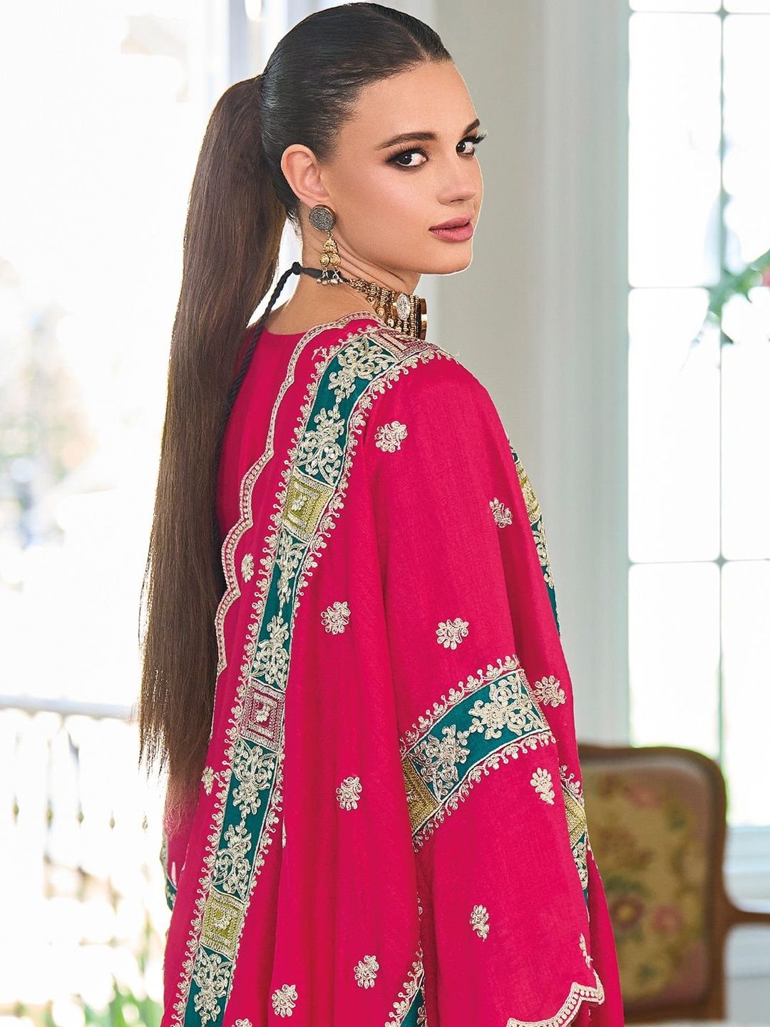 Women Ethnic Motifs Embroidered Kurta with Trousers & Dupatta