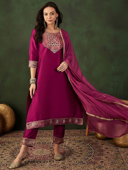 Dhiyona SN Women's Woven Design Kurta & Trouser With Dupatta