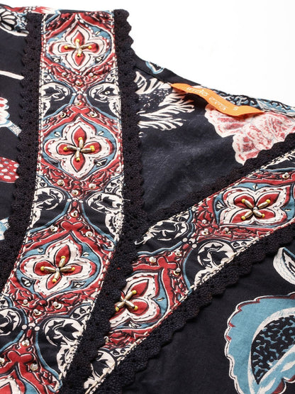 Women Floral Printed Regular Pure Cotton Kurta with Trousers & With Dupatta