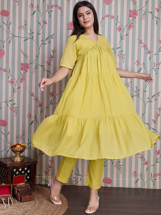 Dhiyona OD  Pure Cotton Anarkali Kurta with Trousers