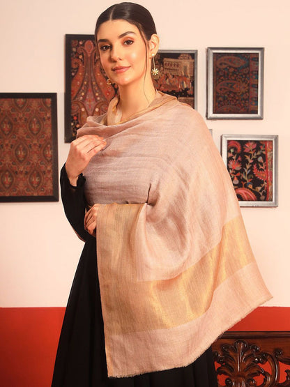 Dhiyona PA Woven Design Reversible Fringed Medium Woollen Shawl