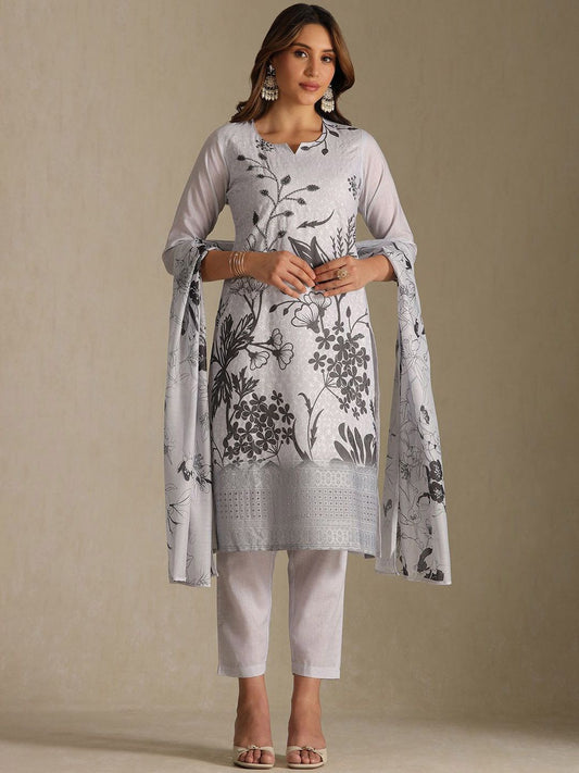 Dhiyona SO Women's Women Floral Printed Kurta with Trousers & Dupatta