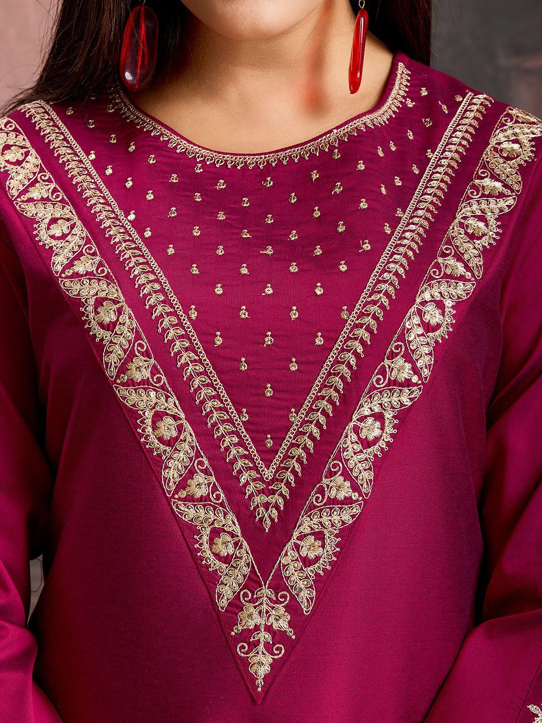 Dhiyona PD Women Embroidered Kurta & Trousers with Dupatta