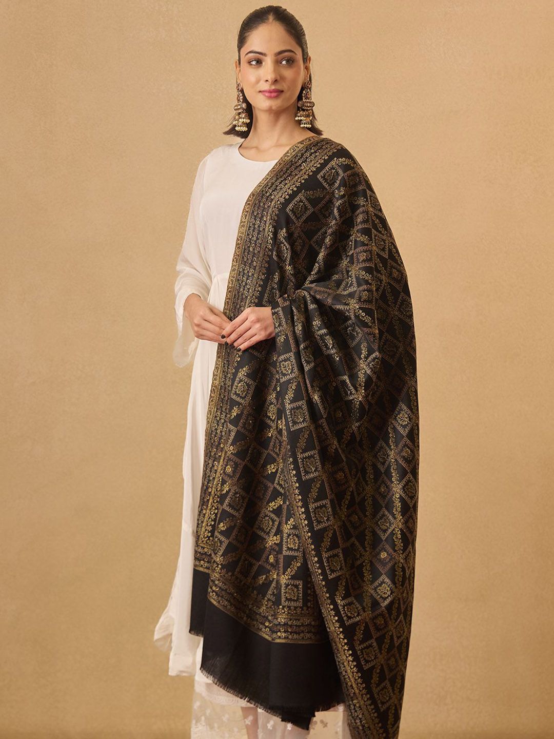 Dhiyona PA Ethnic Motifs Woven Design Mahtab Jamawar Shawl