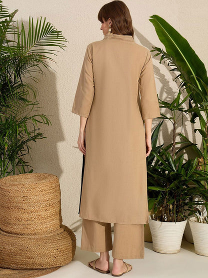 Dhiyona IE Women Embroidered Pure Cotton Kurta & Trousers Co-Ords