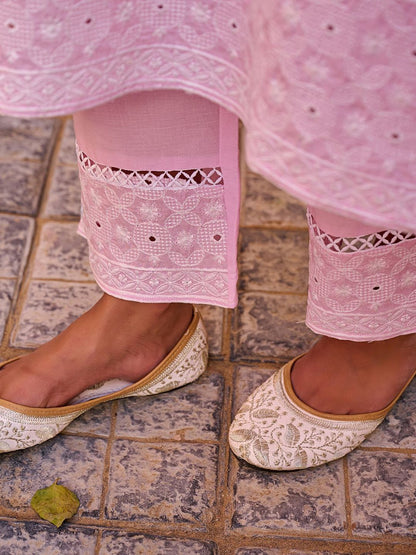 Women Ethnic Motifs Embroidered Cotton Kurta with Trousers & Dupatta