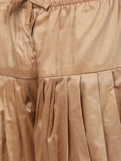 Men's Beige Silk Blend Straight Sherwani Set