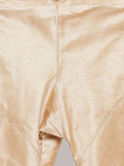 Men's Cream Silk Blend Straight Kurta Pyjama Set
