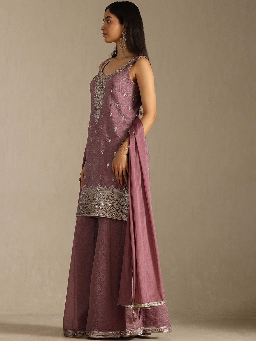 Dhiyona SO Women's Women Solid Kurta with Palazzo & Dupatta