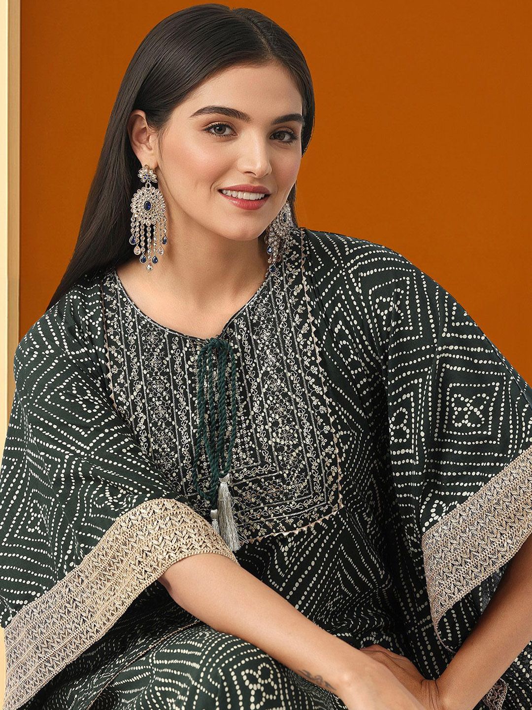 Dhiyona IS Women's Women Ethnic Motifs Printed Regular Kurta with Trousers & With Dupatta