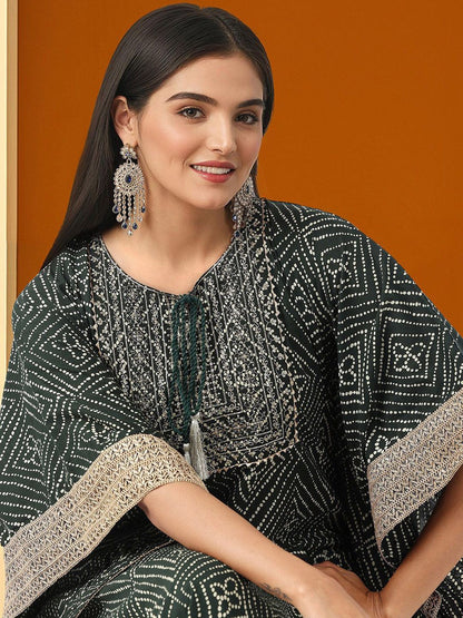 Dhiyona IS Women's Women Ethnic Motifs Printed Regular Kurta with Trousers & With Dupatta