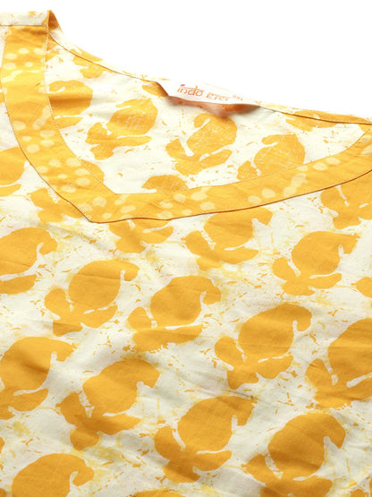 Paisley Print Kurta with Trousers & Dupatta