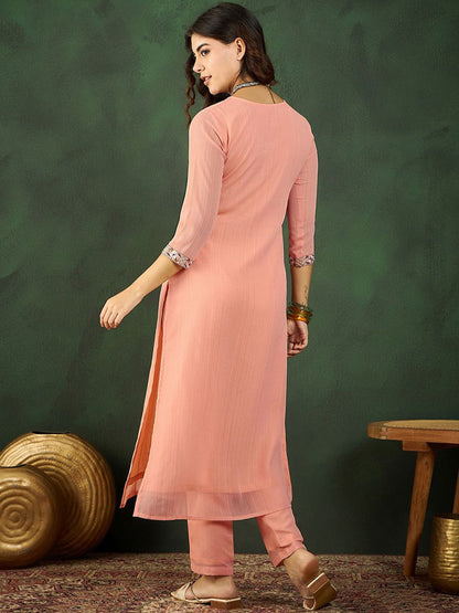 Dhiyona SN Women's V-Neck Embroidered Kurta Sets