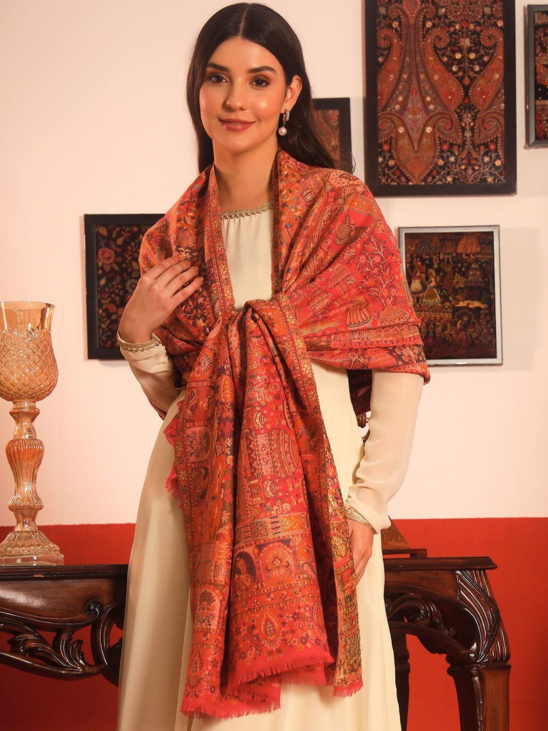 Dhiyona PA Floral Woven Design Shawl