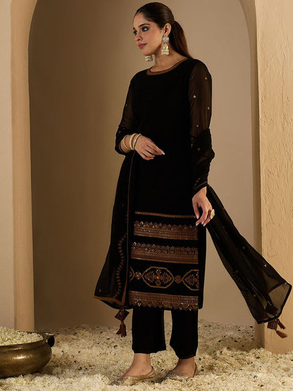 Dhiyona IE Women's Women Ethnic Motifs Printed Kurta with Palazzos & Dupatta