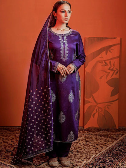 Dhiyona SN Women's Ethnic Motifs Printed Kurta with Trousers & Dupatta