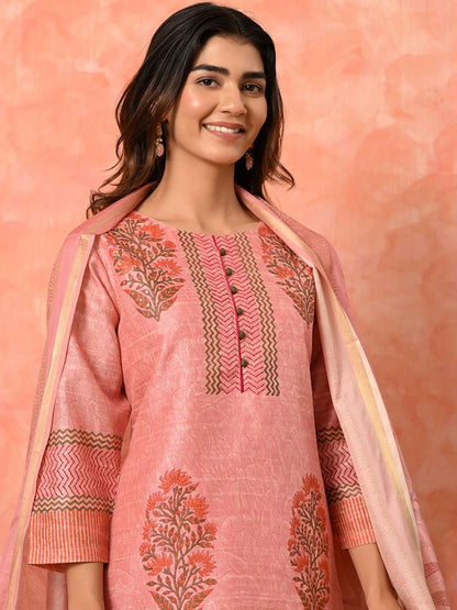 Dhiyona SN Women's Floral Printed Kurta with Trousers & Dupatta