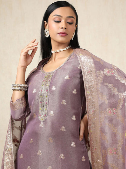 Dhiyona SO Women's Ethnic Motifs Woven Design Kurta With Trousers & Dupatta