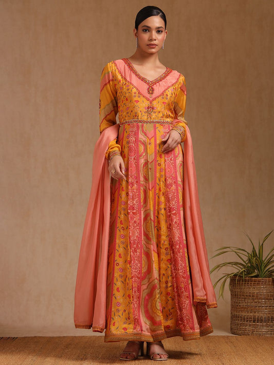 Dhiyona SO Women's Women Floral Printed Regular Kurta with Trousers & With Dupatta