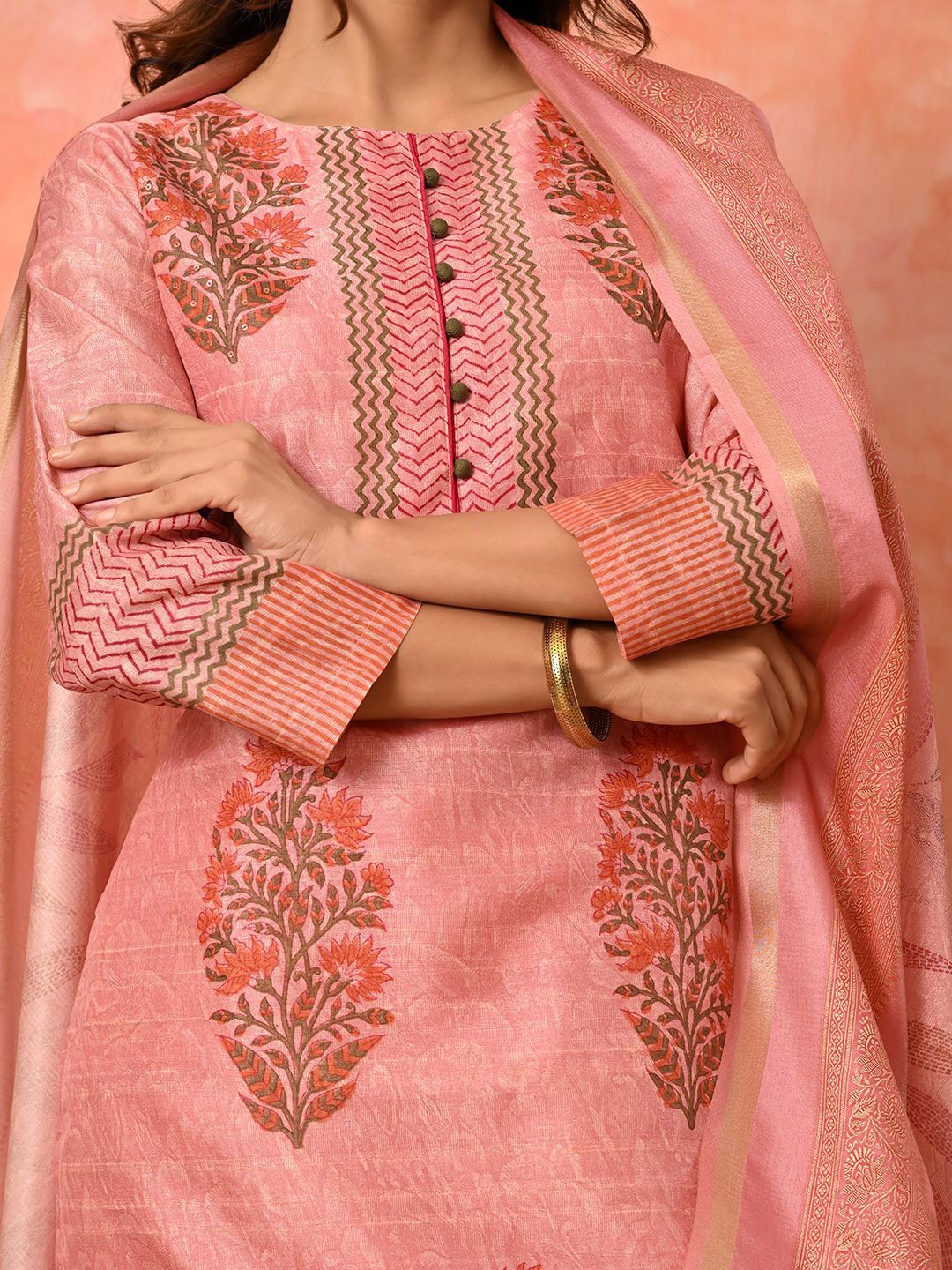 Dhiyona SN Women's Floral Printed Kurta with Trousers & Dupatta