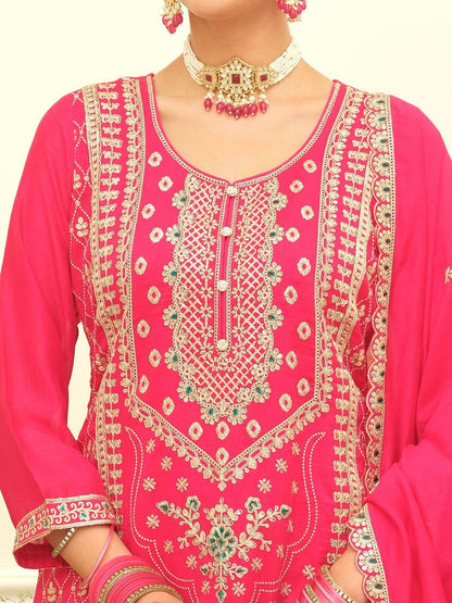 Women Ethnic Motifs Embroidered Regular Kurta with Palazzos & With Dupatta