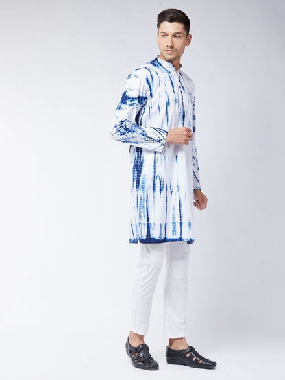 Men's Blue Pure Cotton Straight Kurta Pyjama Set