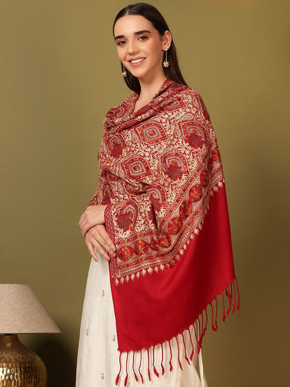 Dhiyona PA Paisley Embroidered Woolen Shawl