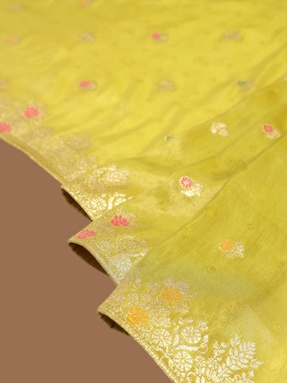 Dhiyona SO Women's Women Floral Embroidered Chanderi Cotton Kurta with Trousers & Dupatta Kurta Sets