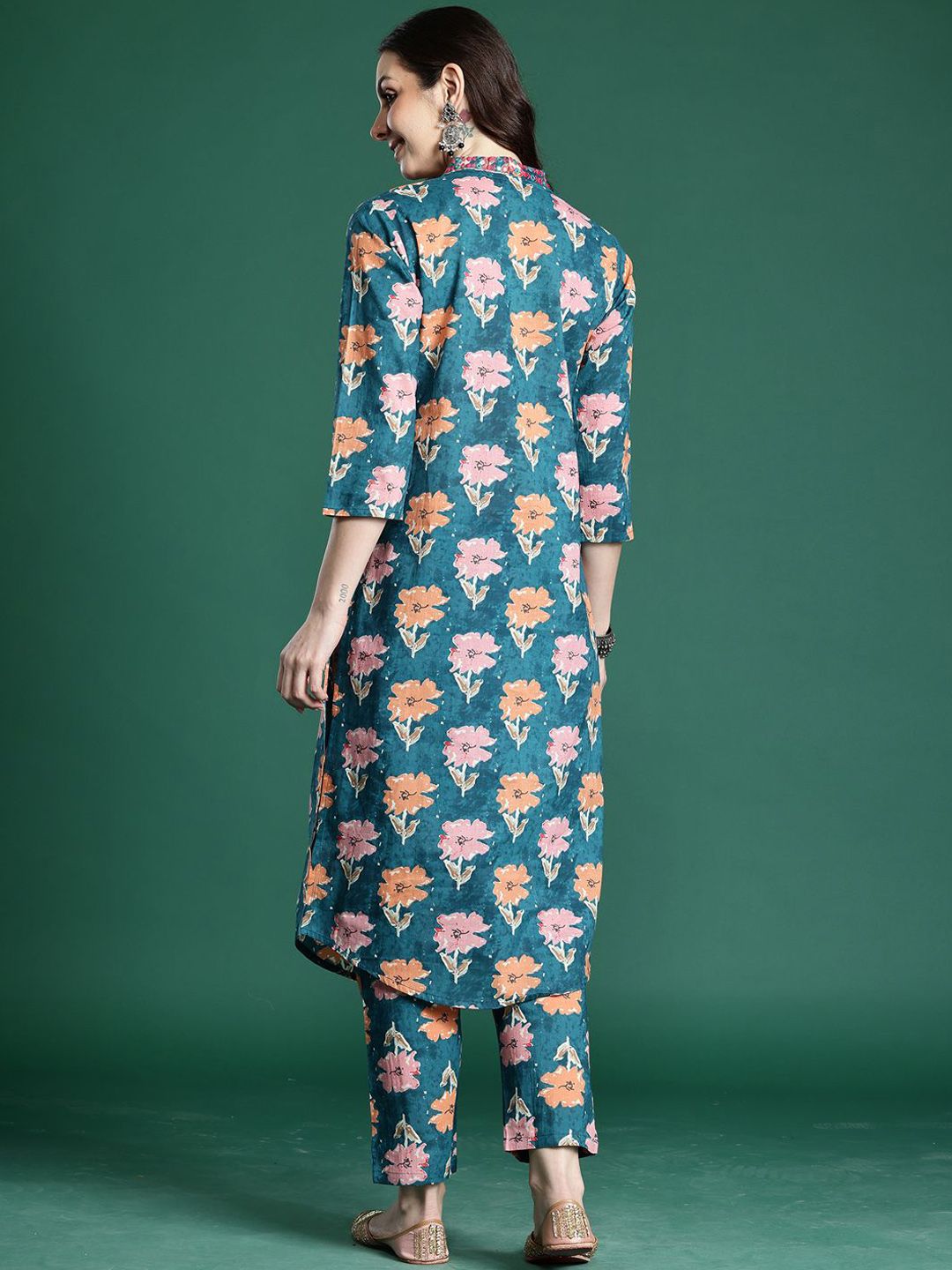 Dhiyona IE Printed Pure Cotton Tunic & Trouser Co-Ords