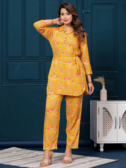Dhiyona IE Printed Tunic With Trousers Co-Ords