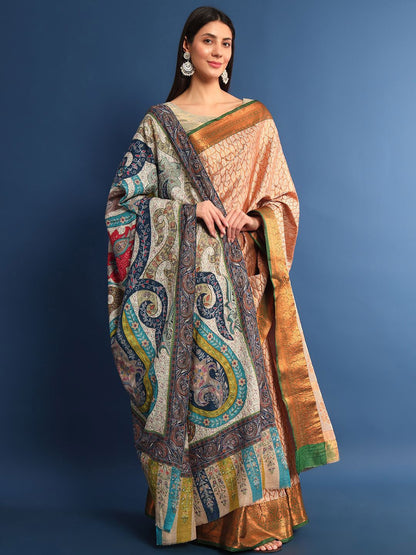 Dhiyona PA Ethnic Motifs Embroidered Woollen Shawl