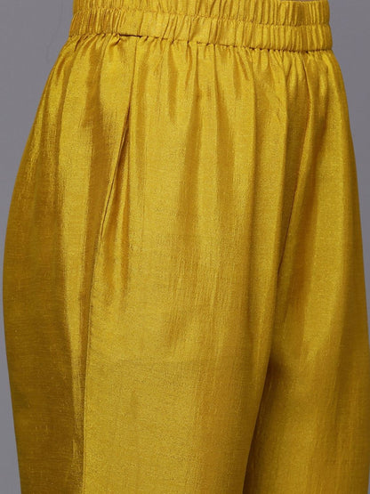 Ethnic Motifs Embroidered Regular Thread Work Kurta With Trouser And Dupatta