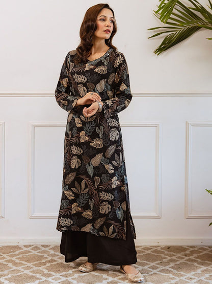 Dhiyona SN Women's Floral Printed A-Line Kurta with Palazzo