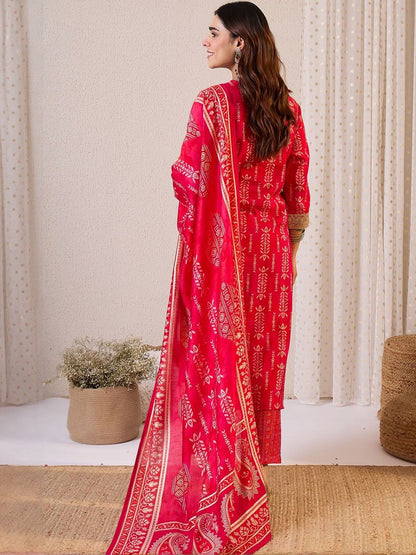 Women Ethnic Motifs Printed Regular Kurta with Trousers & Dupatta