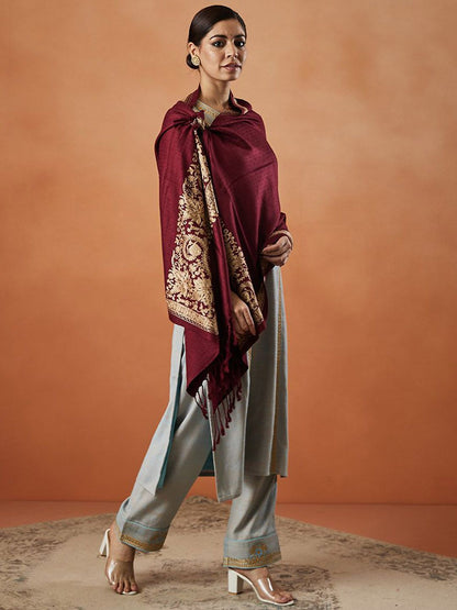 Dhiyona PA Vasant Aari Paisley Embroidered Shawl