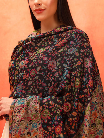 Dhiyona PA Floral Woven Design Woollen Acrylic Shawl