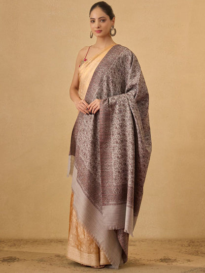 Dhiyona PA Sosani Floral Woven Design Wool Jamawar