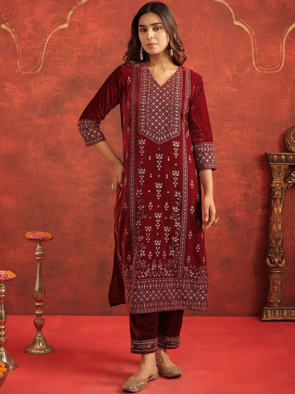 Women Ethnic Motifs Embroidered Kurta with Trousers & Dupatta