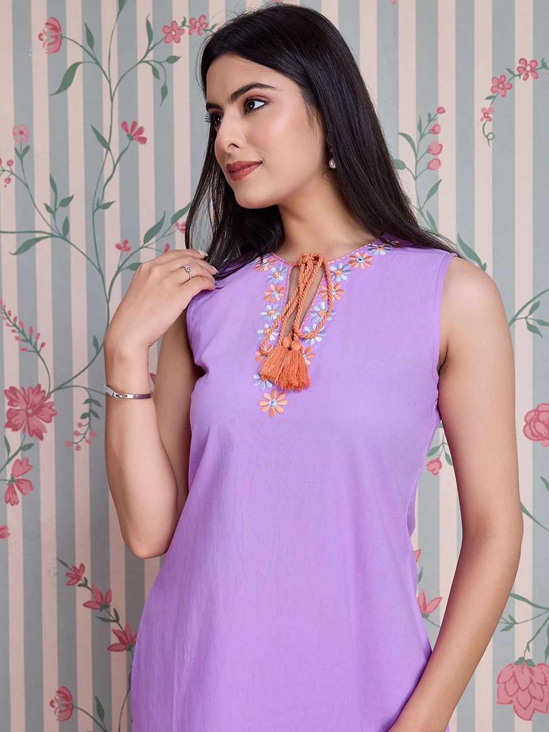 Dhiyona OD  Pure Cotton Straight Kurta with Palazzos