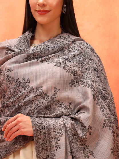 Dhiyona PA Kohsar Floral Woven Design Jamawar Woolen Shawl