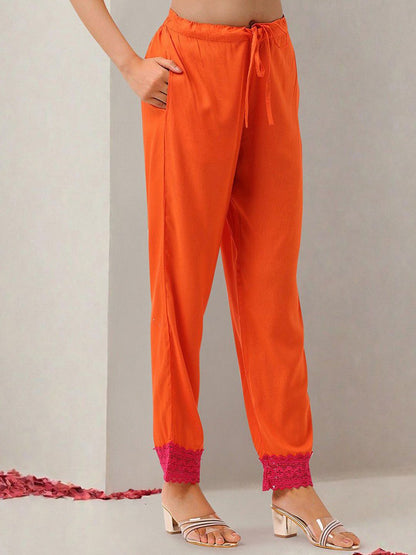Dhiyona IS Women's Women Floral Embroidered Regular Kurta with Trousers & With Dupatta
