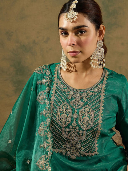 Dhiyona IE Ethnic Motifs Embroidered Kurta With Trousers & Dupatta