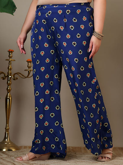 Dhiyona IN Women Plus Size Floral Printed Kurta with Palazzos & Dupatta