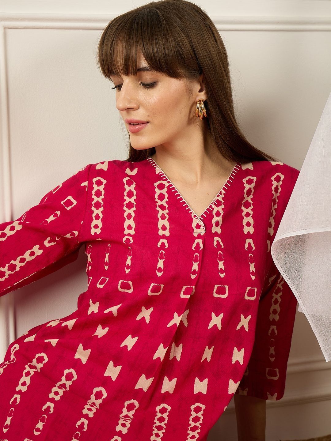 Women Printed Regular Pure Cotton Kurta with Trousers