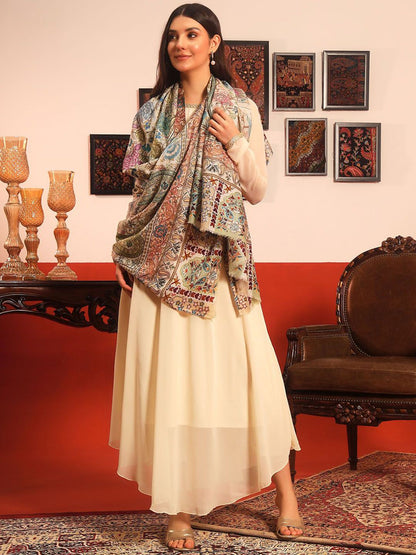 Dhiyona PA Paisley Embroidered Thread Work Shawl