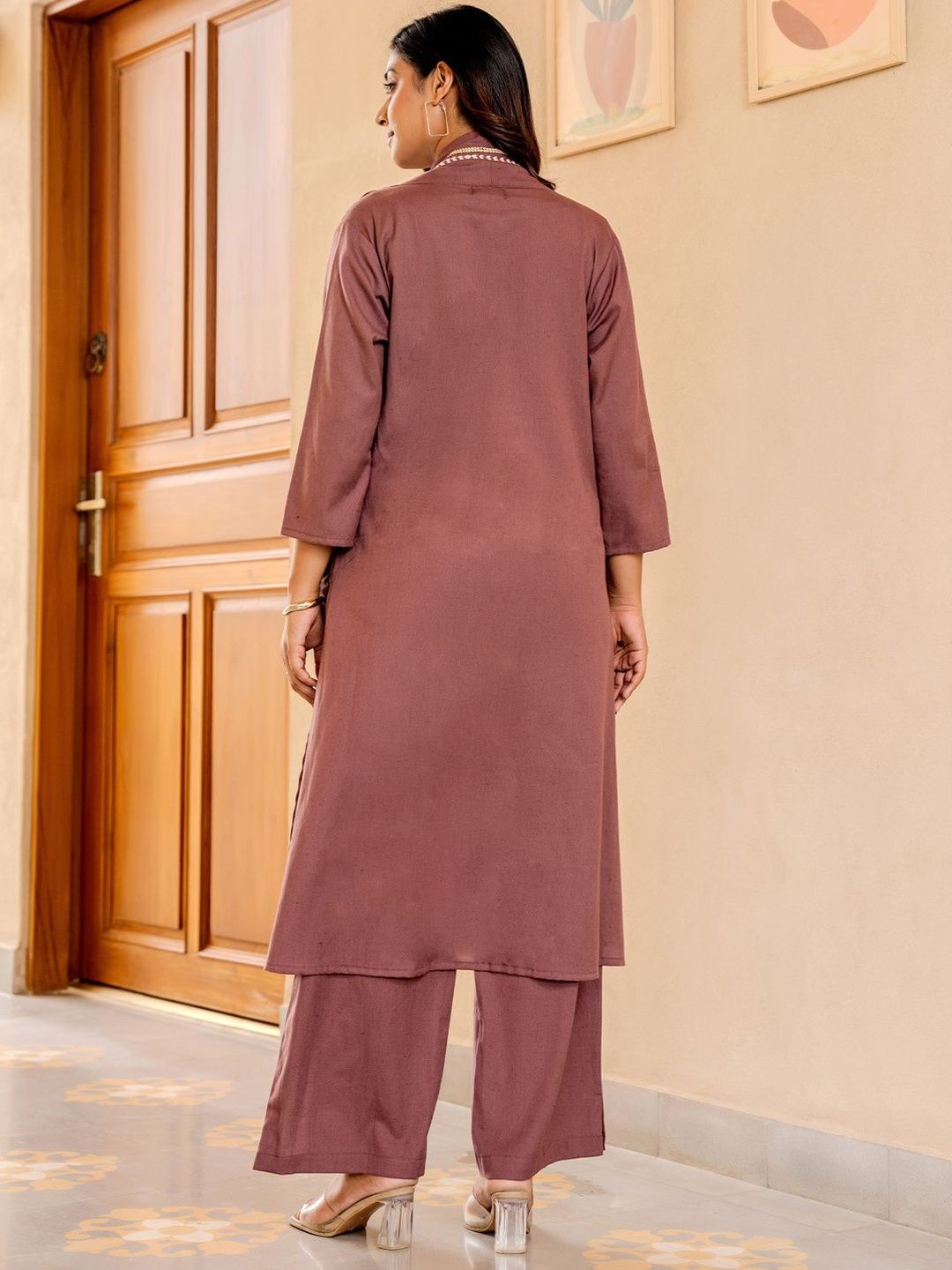 Pure Cotton Kurta with Palazzo And With Jacket