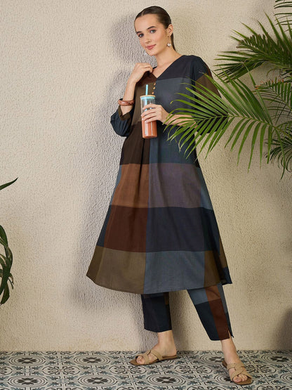 Dhiyona IE Women Printed A-line Kurta & Trousers Co-Ord Set