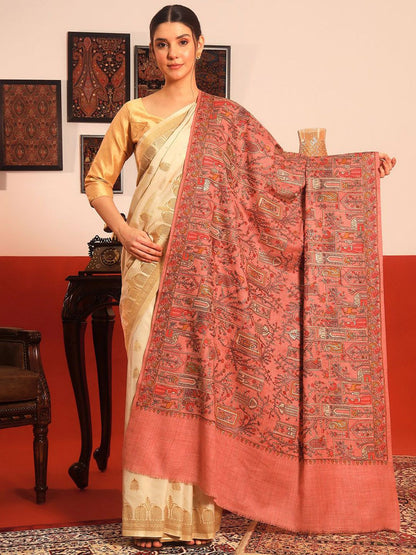 Dhiyona PA Floral Embroidered Pure Wool Shawl