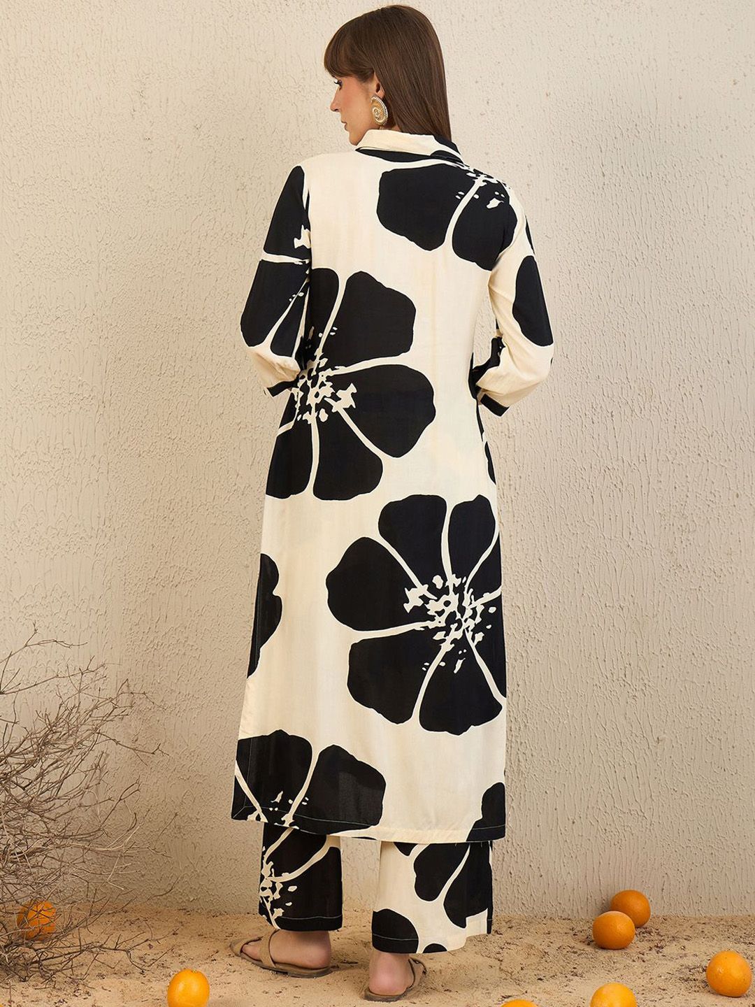 Floral Printed Straight Kurta With Palazzos