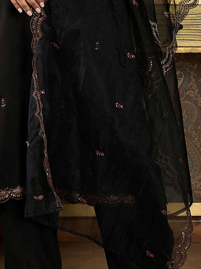 Ethnic Motifs Embroidered Thread Work Kurta with Trousers & Dupatta